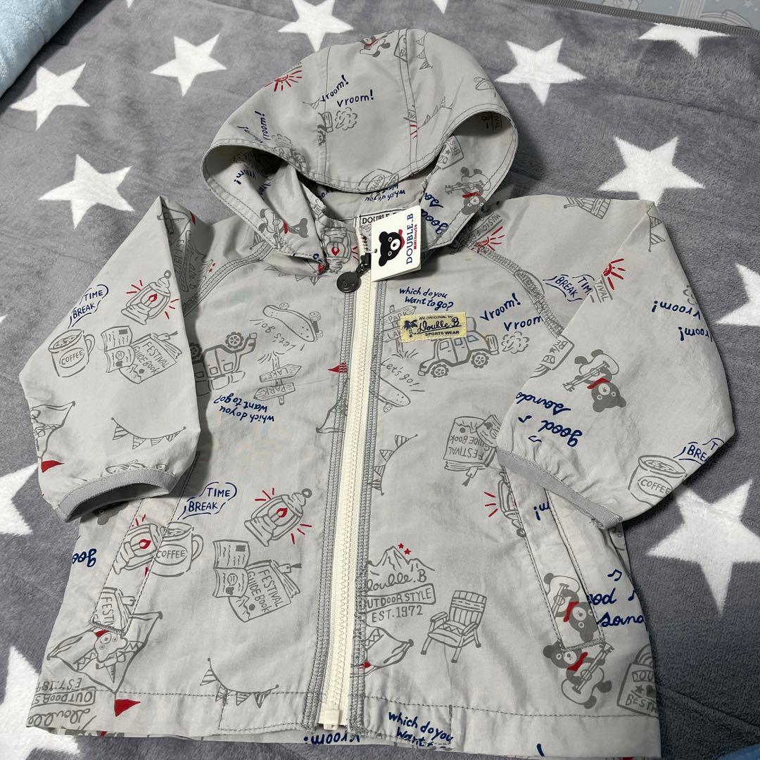 新品タグ付ミキハウス・ダブルb★アメコミ風ウインドブレーカー80定価15,400