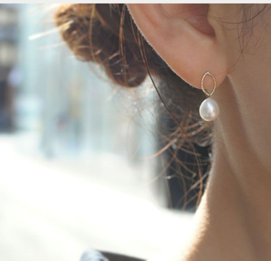 anq.　K10 マーキスパールピアス 淡水パール