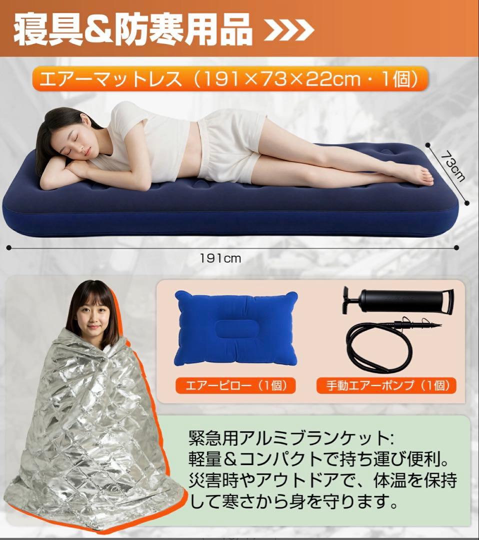 防災リュック 防災士監修 非常用持ち出しセット 47点セット 1人用 新品 軽量