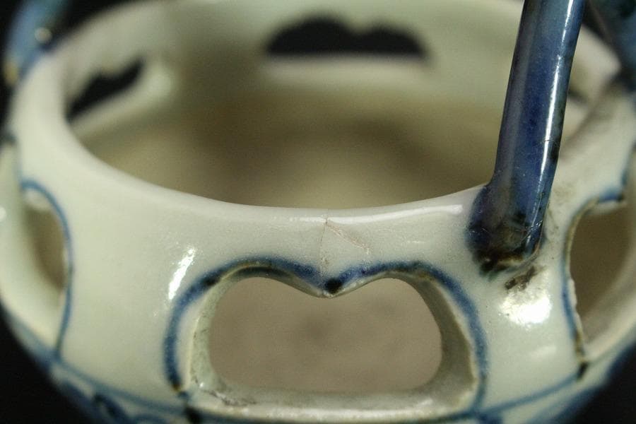 中国美術 青花 手付 器(HA512)