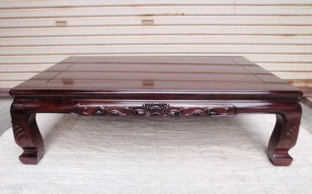 新品！4尺(120巾) 花梨無垢 高級座卓 座敷机 唐木家具 ちゃぶ台/検ケヤキ