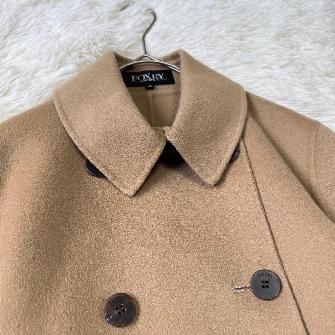 美品✨ フォクシー［40］ショートコート ジャケット カシミヤ100% ベージュ