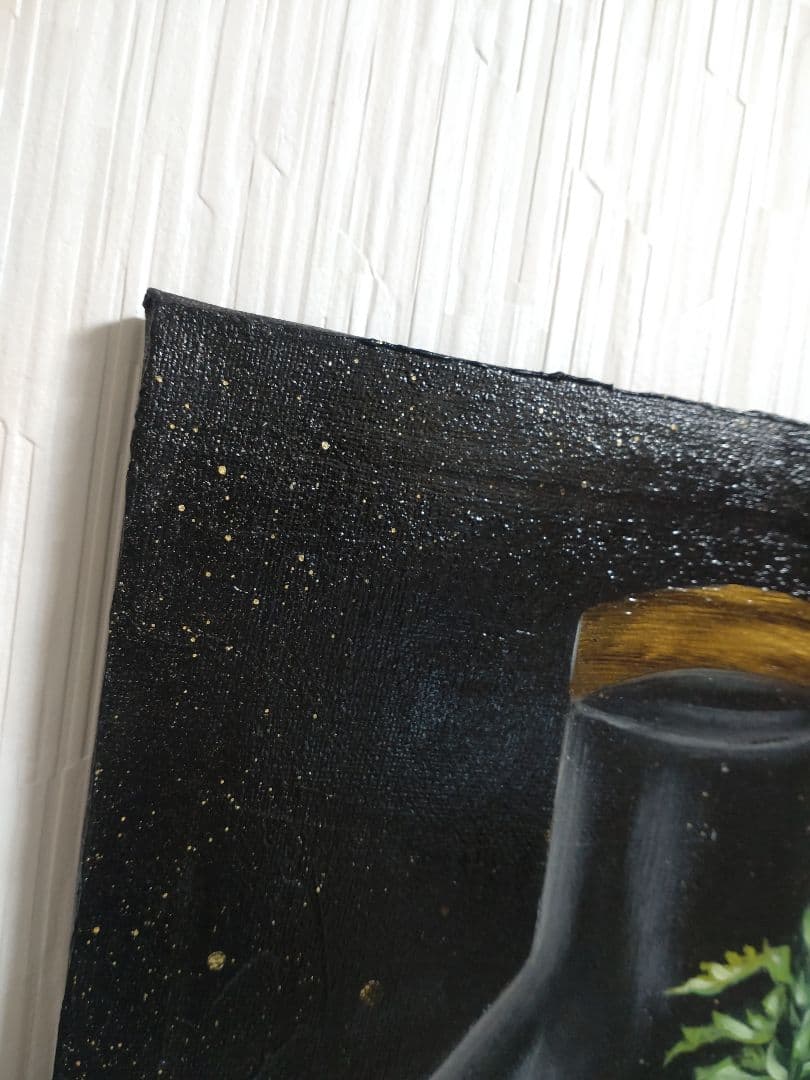 テラリウムの油絵【導き】1点物の原画アート/作者サイン入り/F3号キャンバス