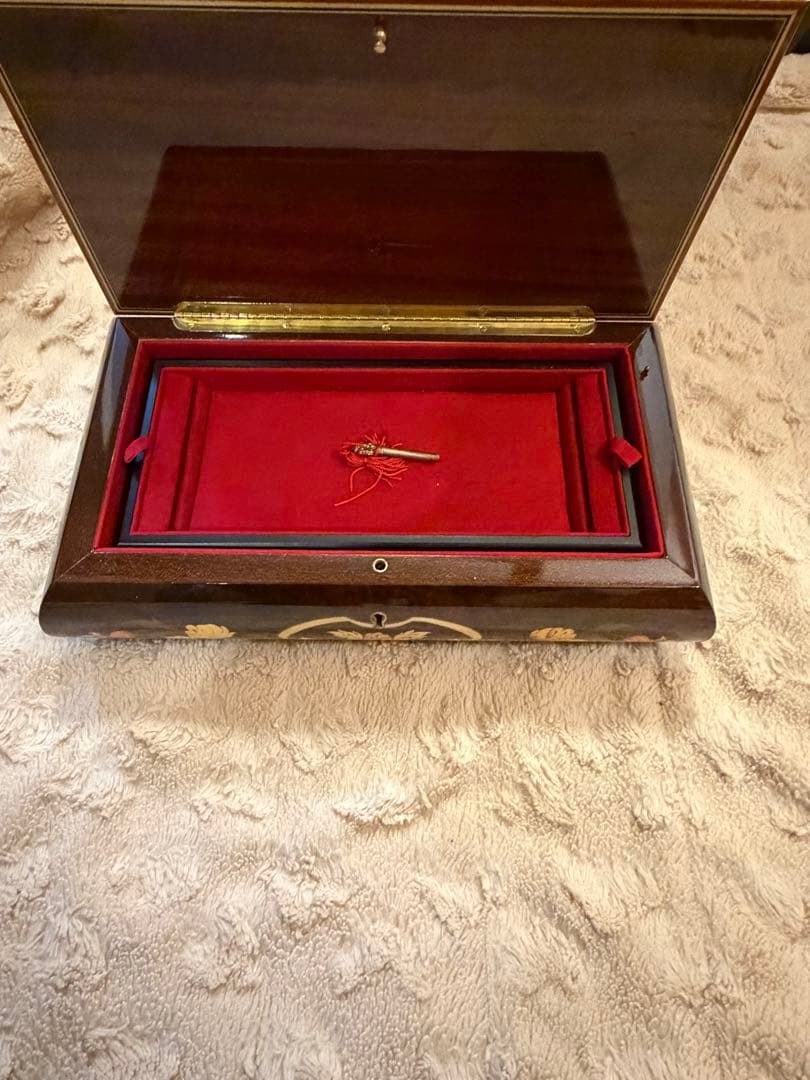 REUGE リュージュ オルゴール イタリア象嵌 ジュエリーボックス 鍵付き