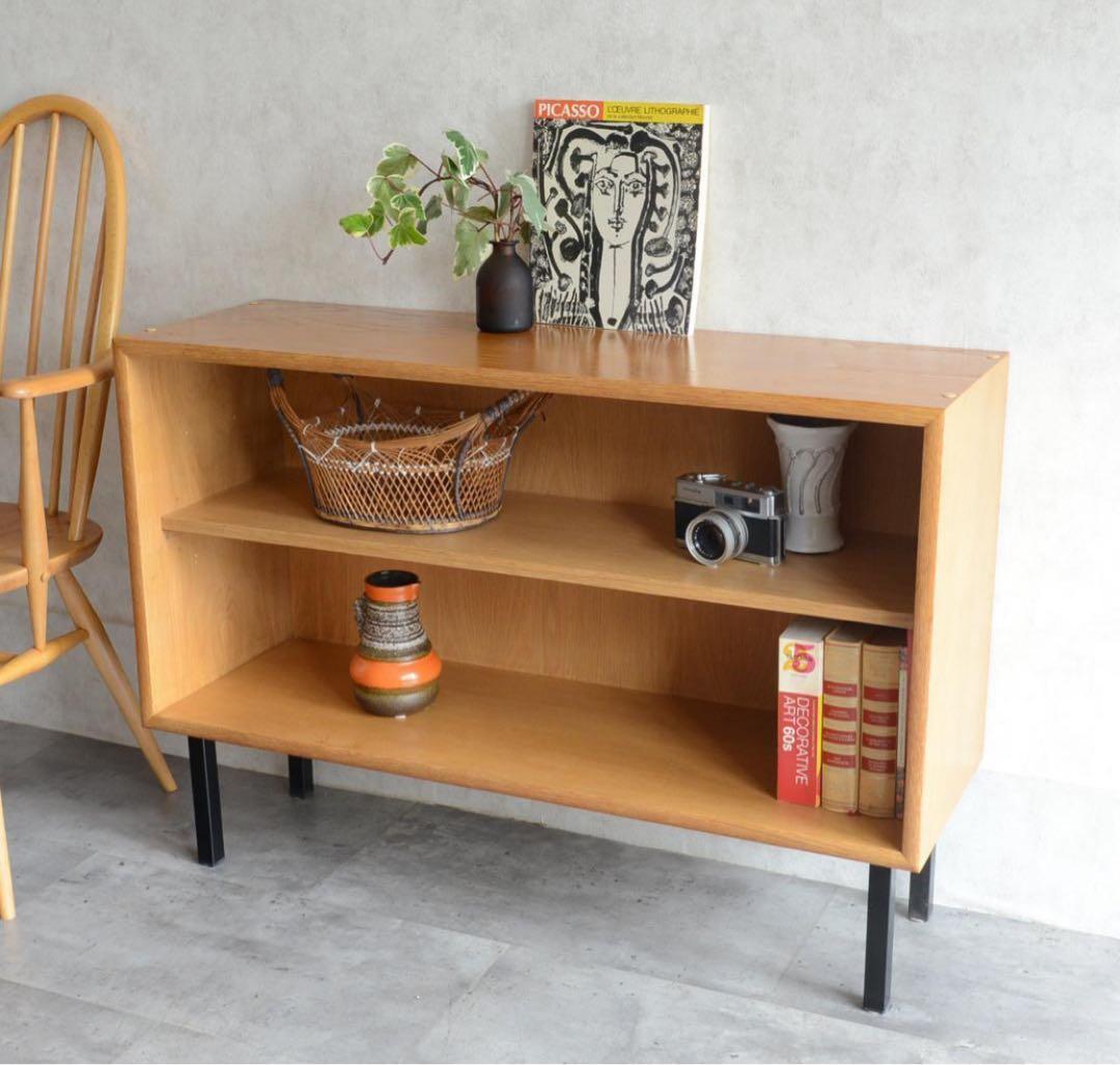 ドイツ 北欧ヴィンテージ オーク オープンシェルフ ブックシェルフ 飾り棚