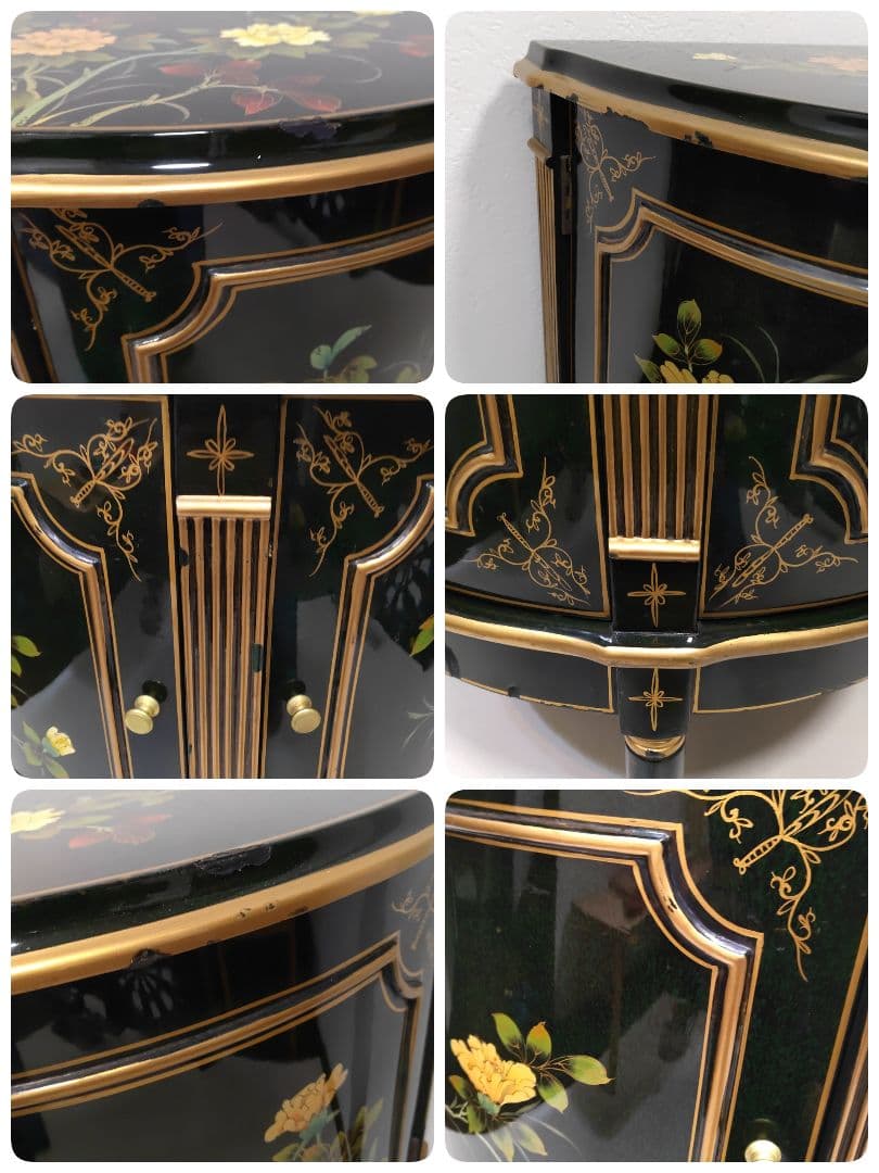 シノワズリ様式 ハンドペイント コンソール キャビネット 飾り棚 サイドボード