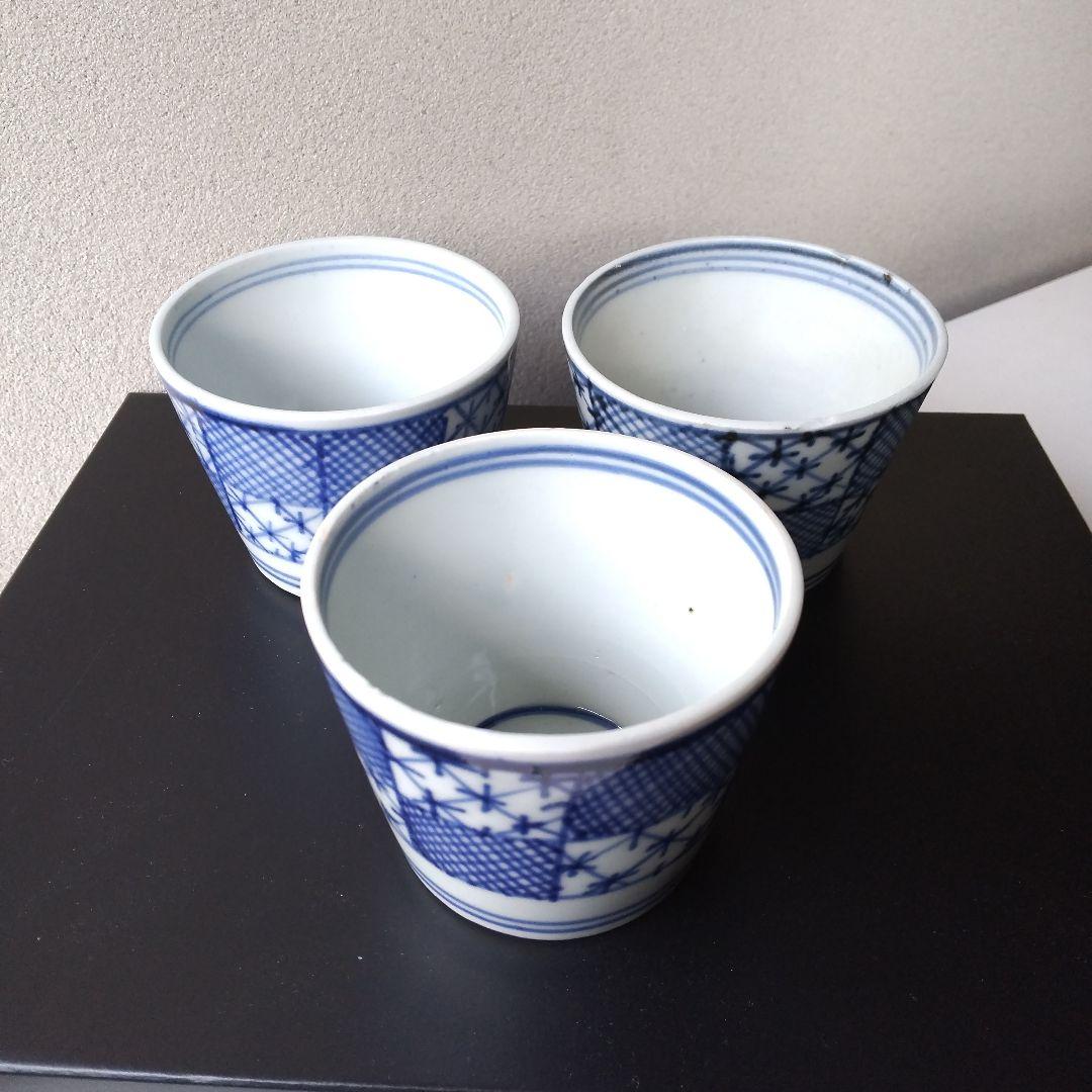 市松文 蕎麦猪口 そば猪口 そばちょこ ① ３客