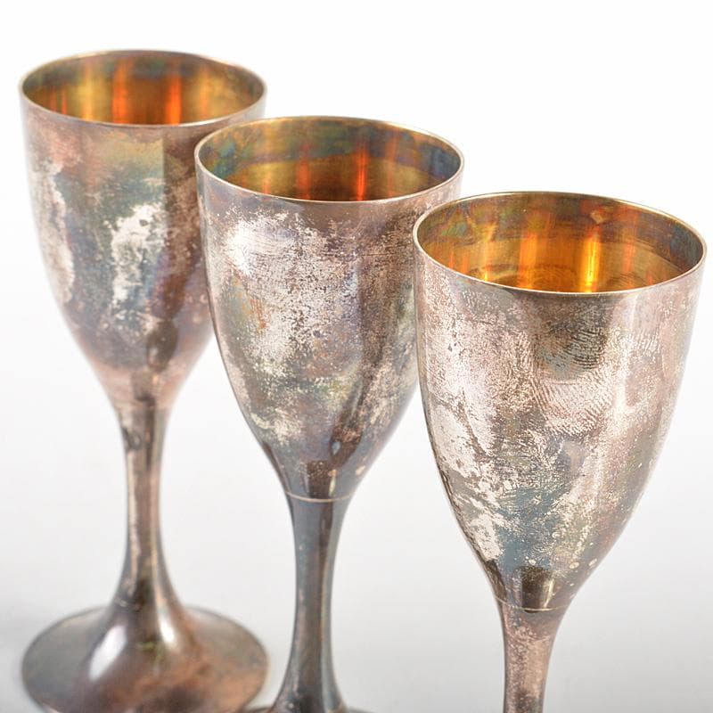 銀座和光水注トレーグラス6客銀製STERLING950約712g　KR7495B