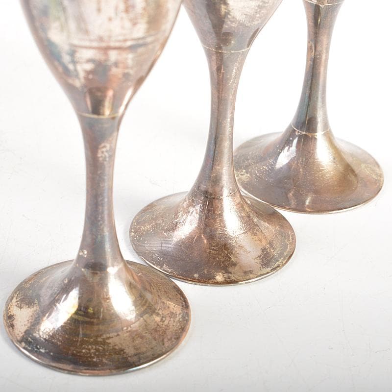 銀座和光水注トレーグラス6客銀製STERLING950約712g　KR7495B