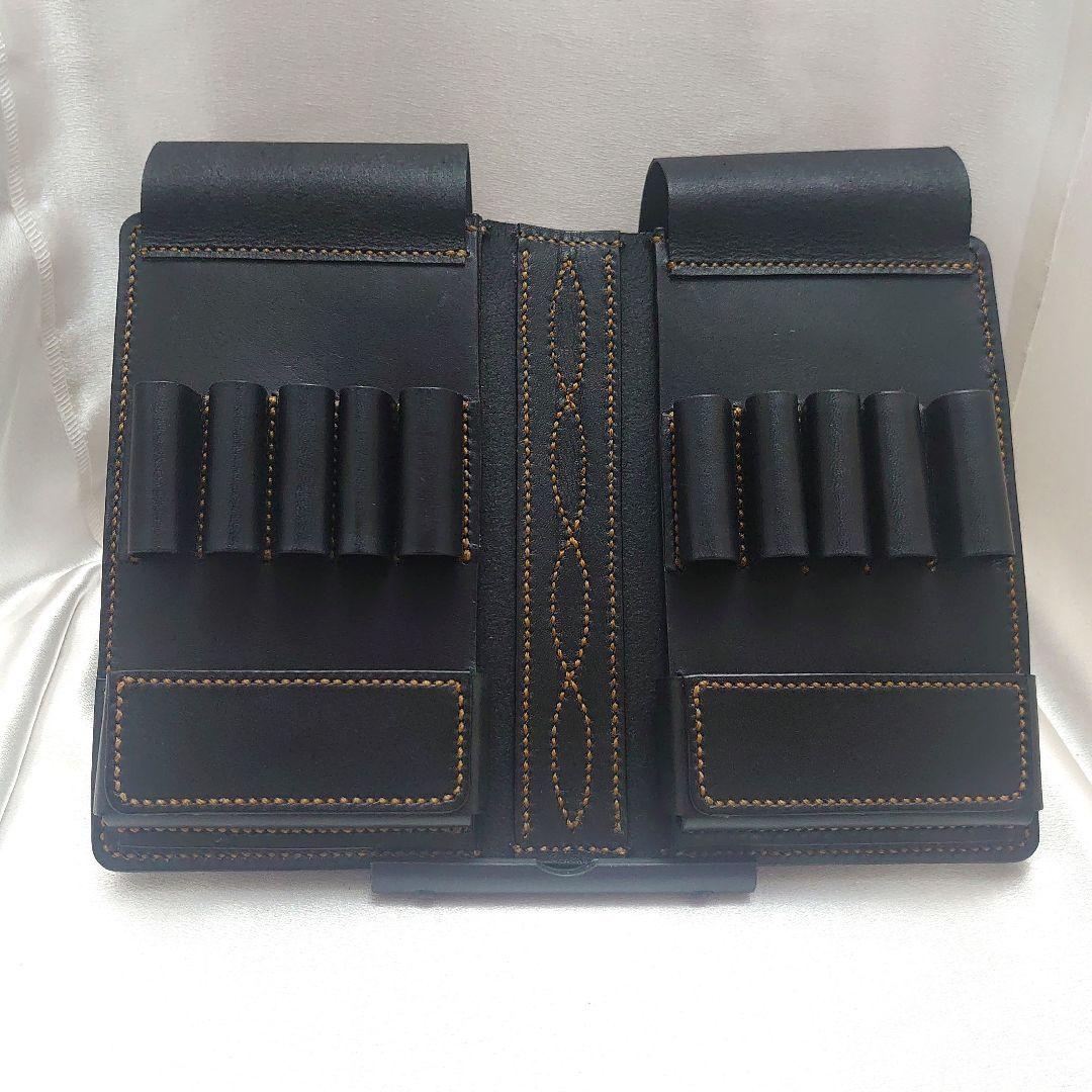 ブラックペンケース レザー 10本差し