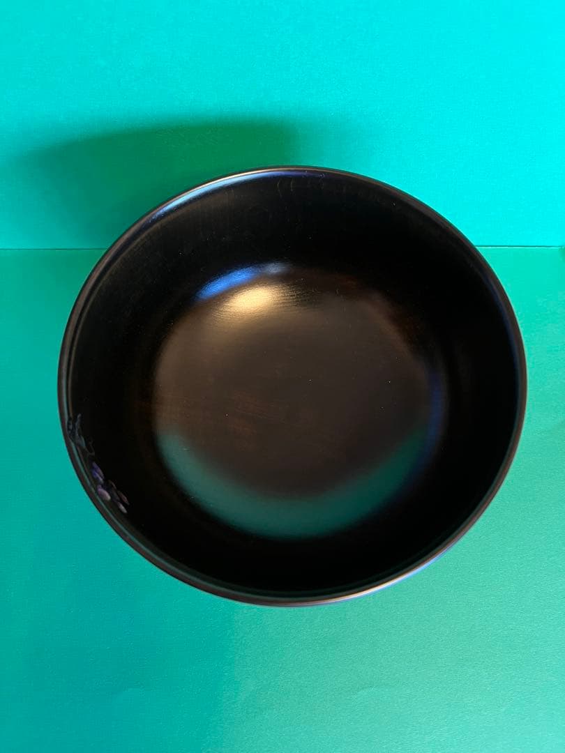 川添日記おおぶり椀　 草木彫漆器