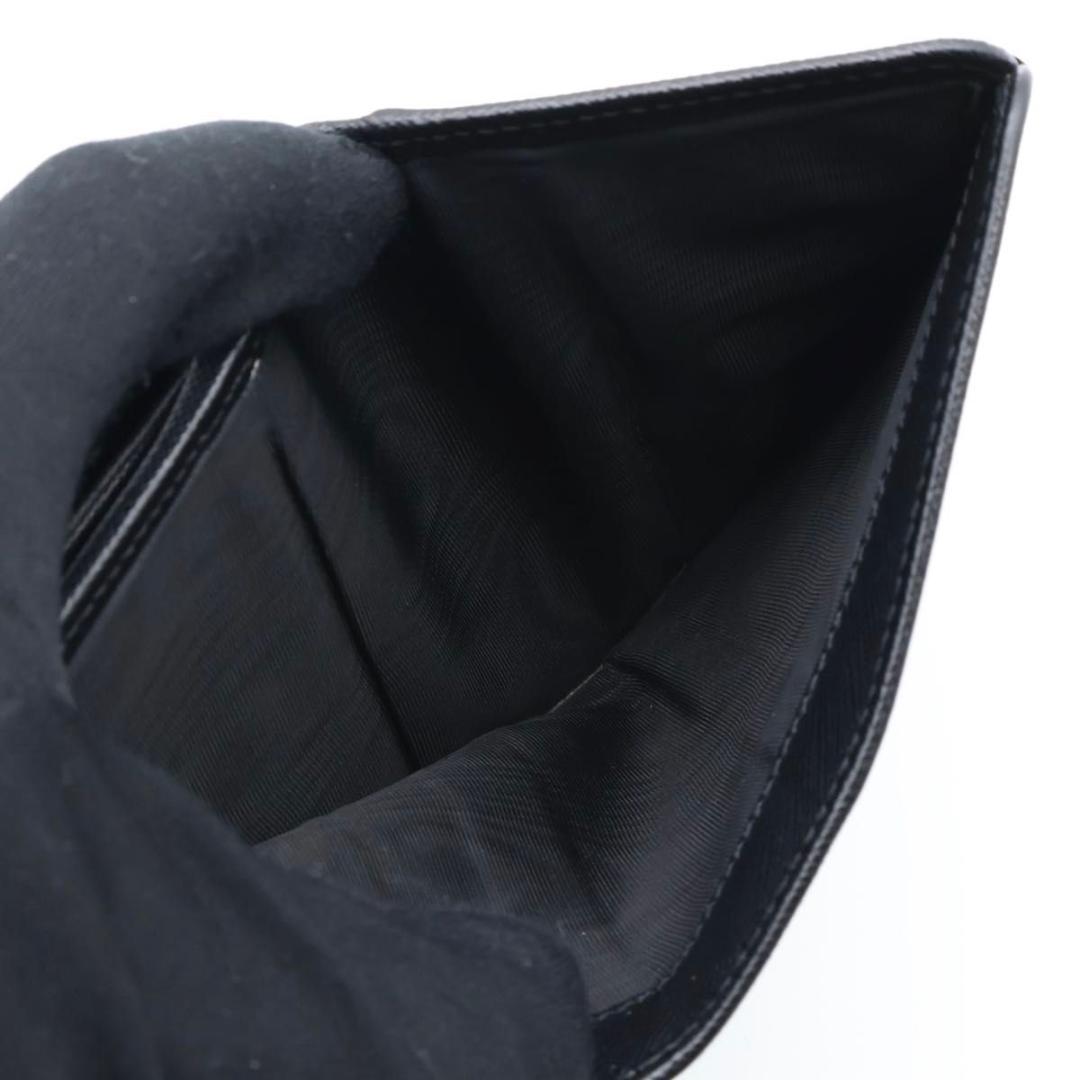 【超極美品】PRADA 新型IC 二つ折り財布　サフィアーノレザー　黒　三角ロゴ