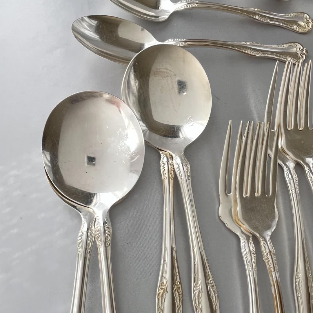 【National Silver】 クイーンエリザベス ディナーセット 4名用