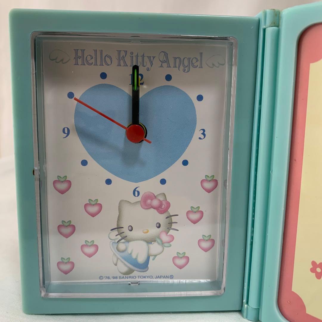 当時物！レア　エンジェル　キティ ブッククロック 置時計 写真 本型　1998