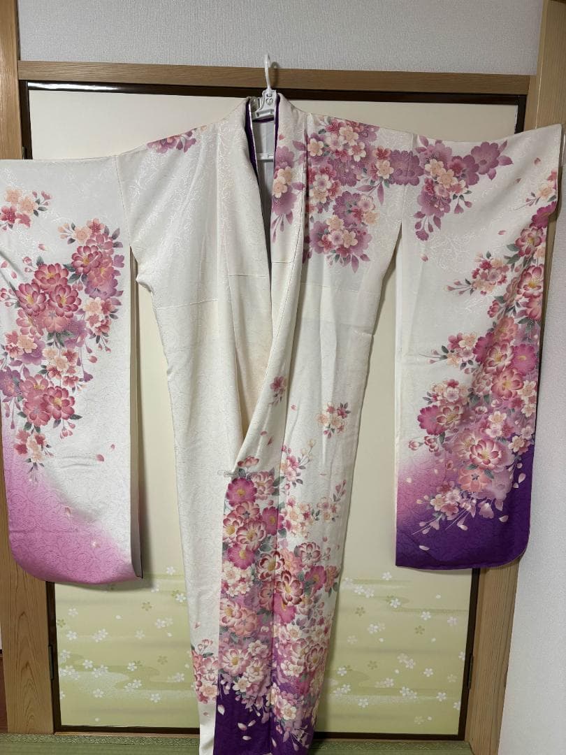 振袖・長襦袢・袴の３点セット　大学生　卒業式　成人式　正絹トールサイズぽっちゃり