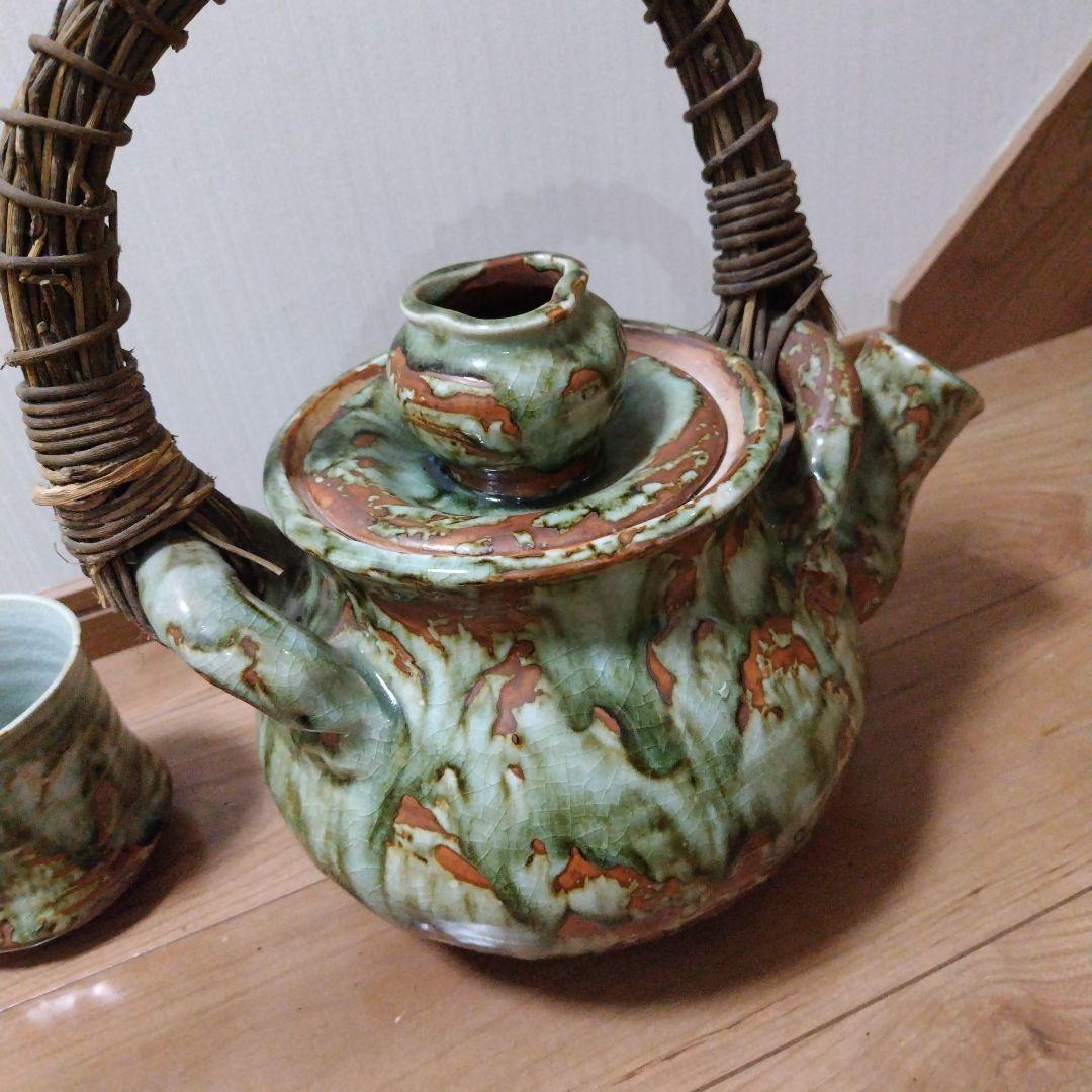 巨大陶器製急須と巨大湯呑みセット 森山焼
