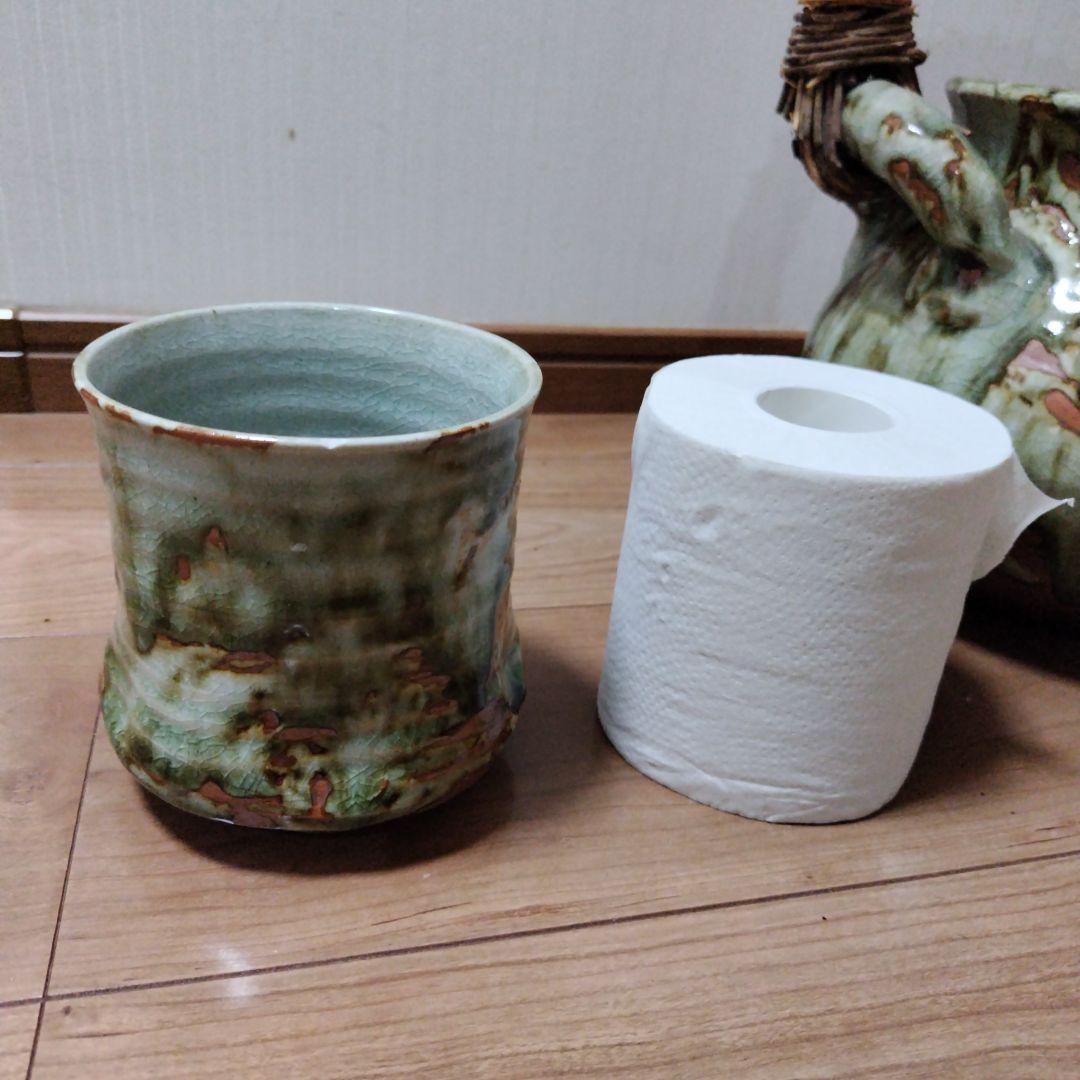 巨大陶器製急須と巨大湯呑みセット 森山焼