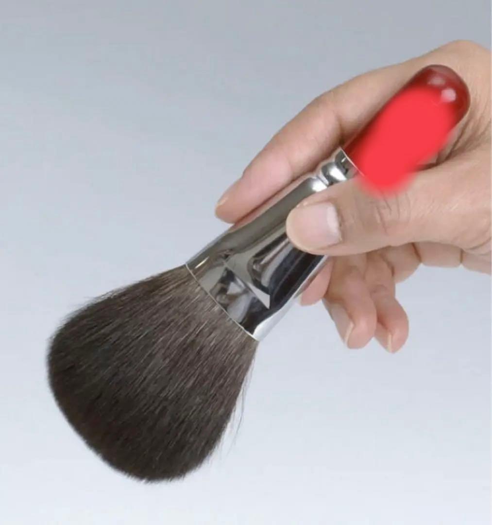 竹宝堂 熊野筆 メイクブラシ ジャンボフェイスブラシ 灰リス 丸平型