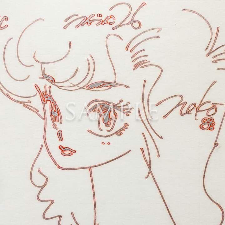 「大塚智子」直筆イラスト入りサイン色紙（当時物）