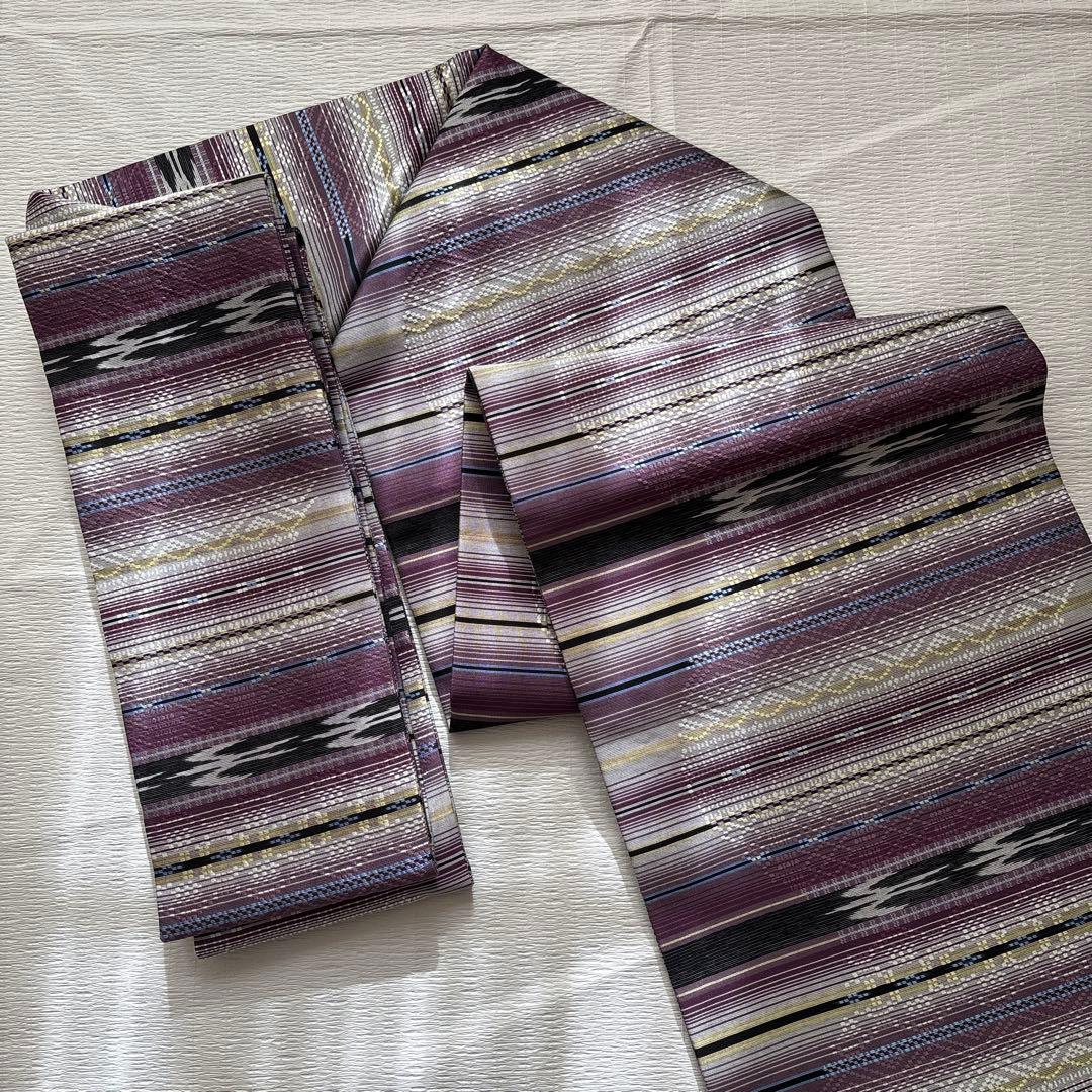 ⭐️美品⭐️京都西陣織　九寸名古屋帯　花織　全通　正絹　証紙付き