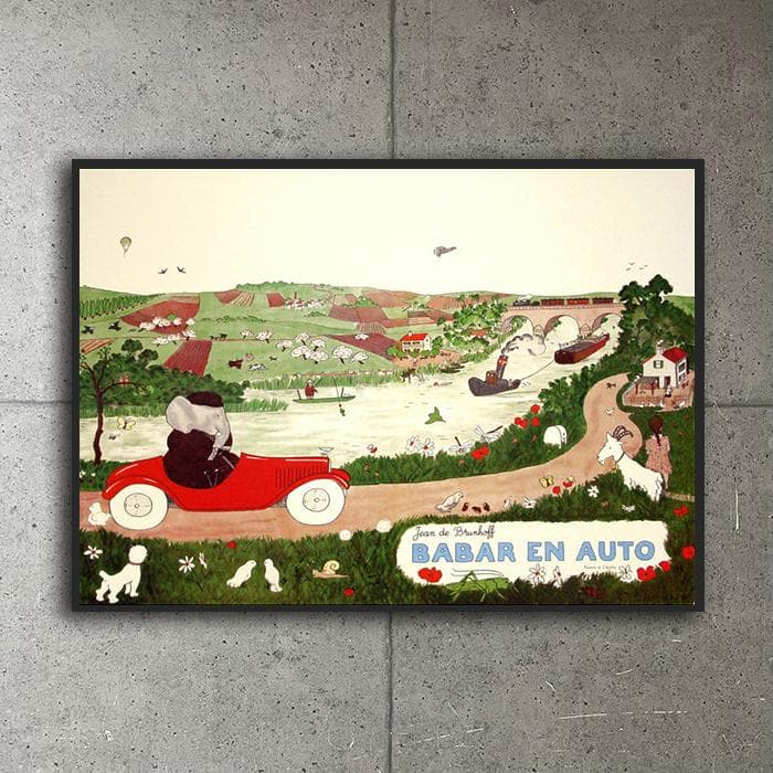 額装品/Babar en Auto 1986年（ジャン ド ブリュノフ）