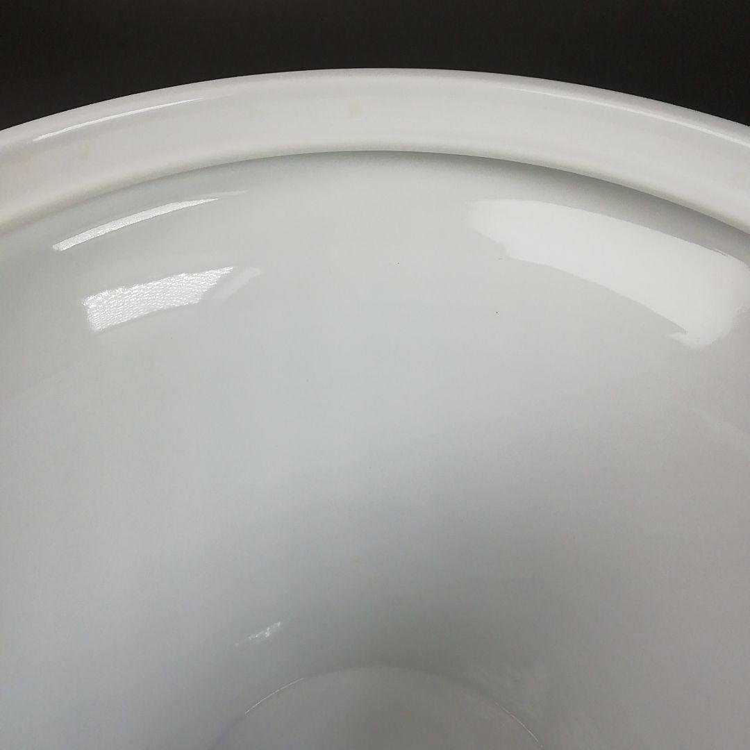 Ｗ６４　水指　『白磁　青海波』『末広水指』『横石喜助 造』　共箱　茶道具