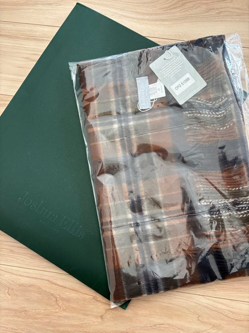 【新品未開封】Joshua Ellis カシミア100% チェック柄マフラー