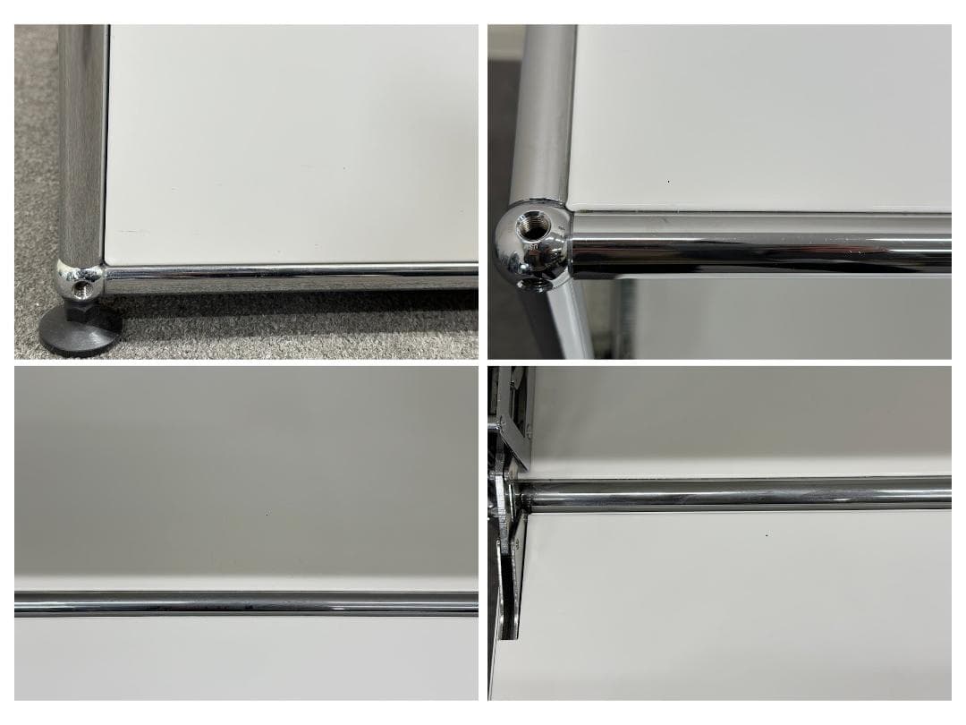 ■USMハラー■キャビネット　1列2段　白　鍵なし　オフィス　リビング　収納