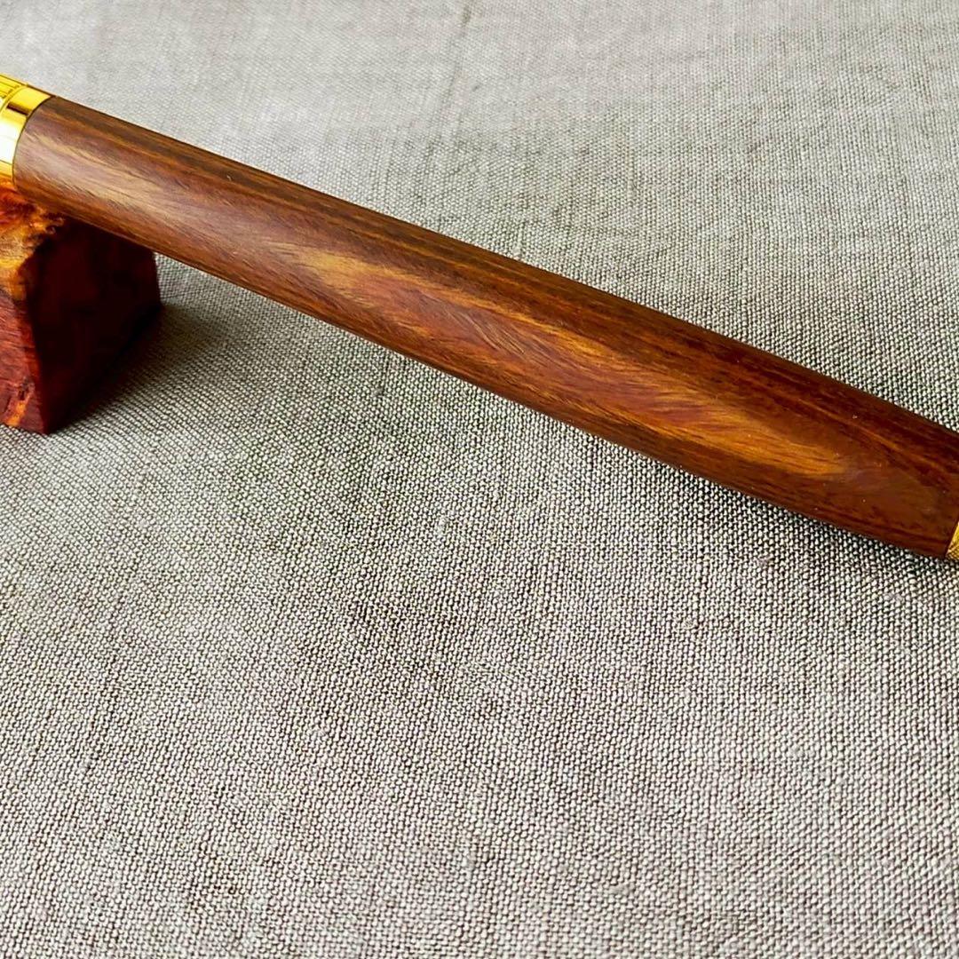 リグナムバイタ　ハンドメイド　木軸シャープペン　0.5mm　天然木　ゴールド