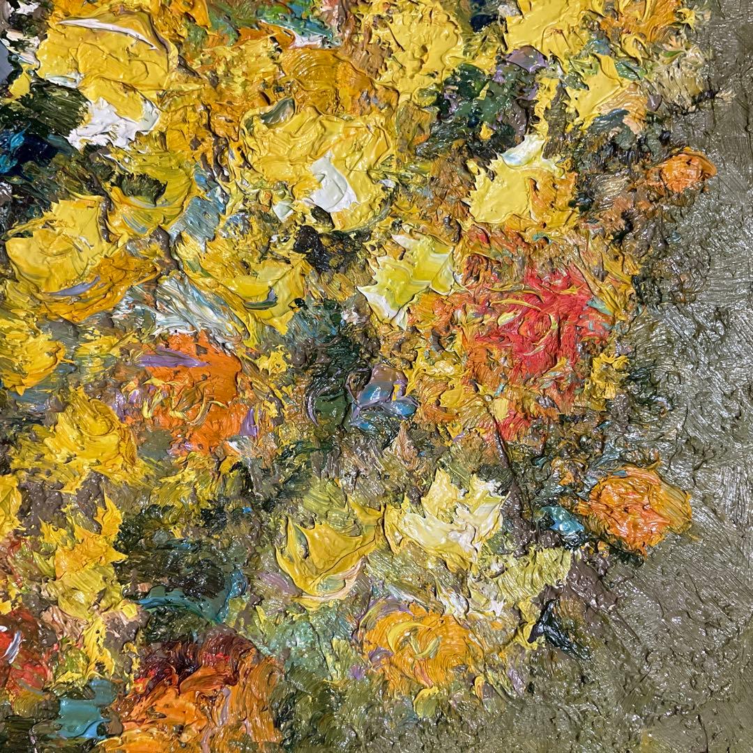 絵画・額縁・油絵・渡部ひでき・薔薇・F6号・美術品・インテリア・雑貨