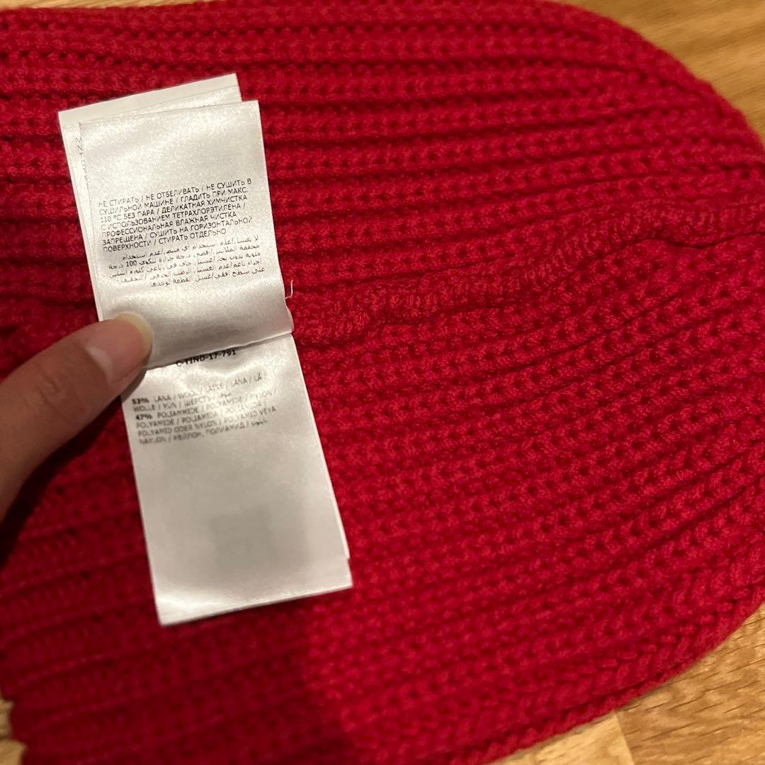 モンクレール ニット帽 赤