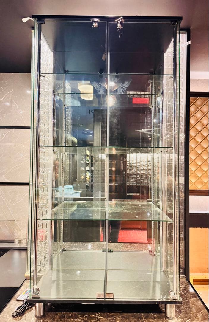 業務用 ガラスショーケース 鍵付き LED照明付き 送料込み