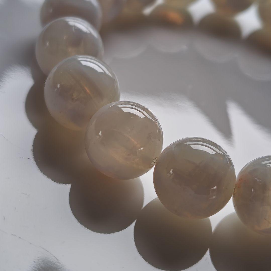 銀線水蓮花回紋緑度母天珠　スノーガーデン　ムーンクオーツ