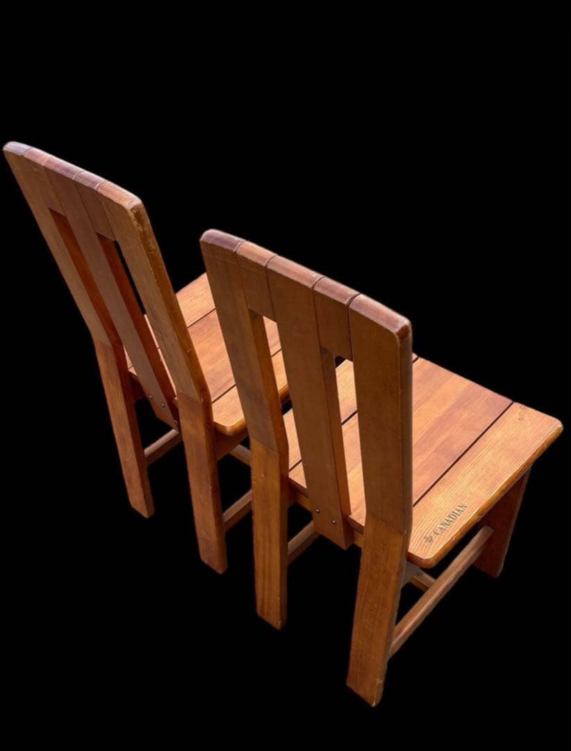 CANADIAN 木製ダイニングチェア 2脚セット