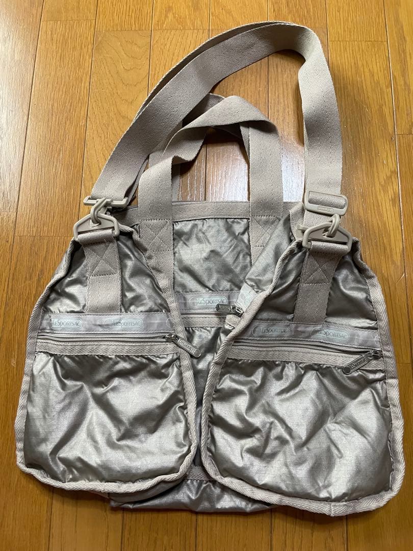 LeSportsac シャンパンゴールド　ミディアム　ボストンバック　ショルダー