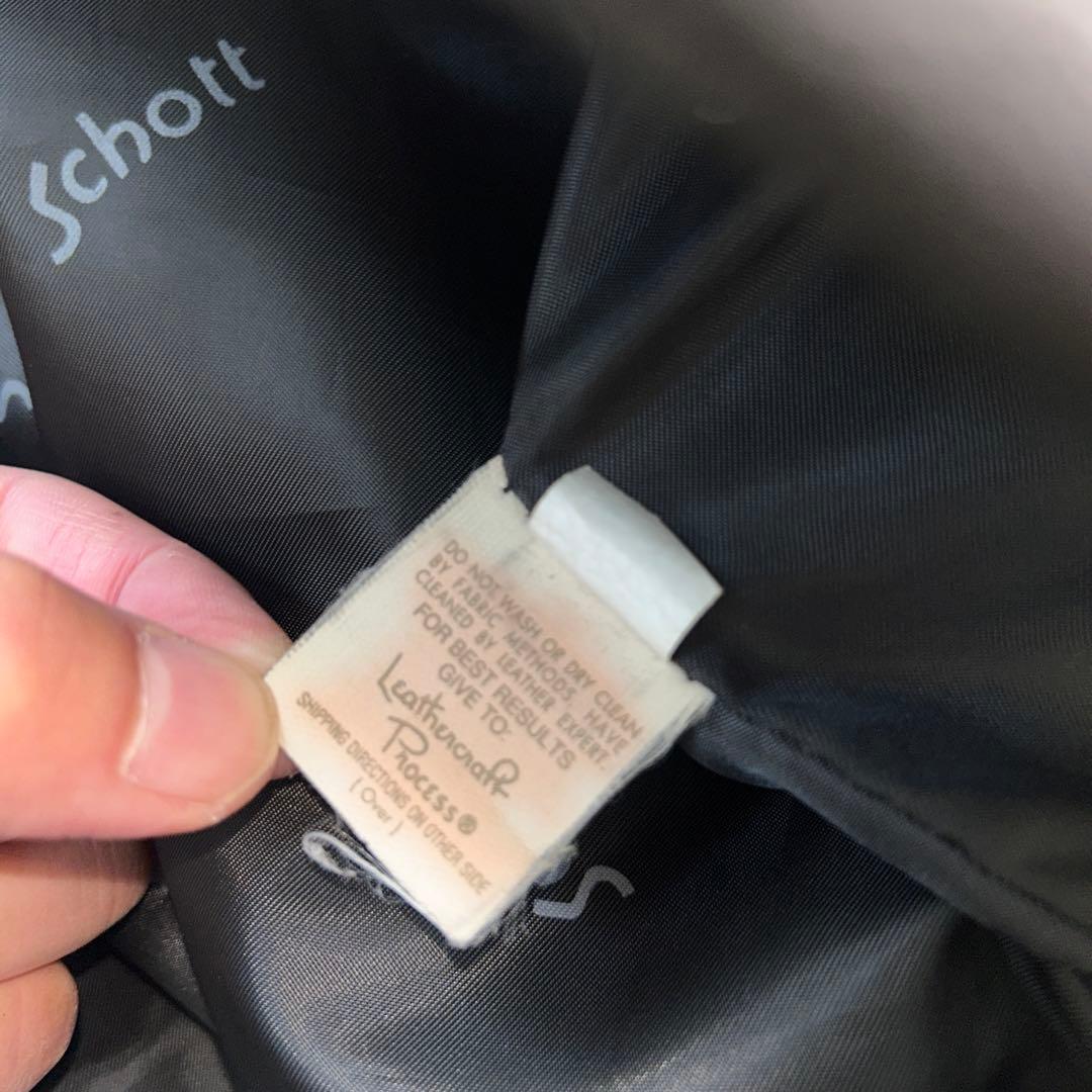 Schott シングルライダース 黒 レザー　36 ライナー、ハンガー付141