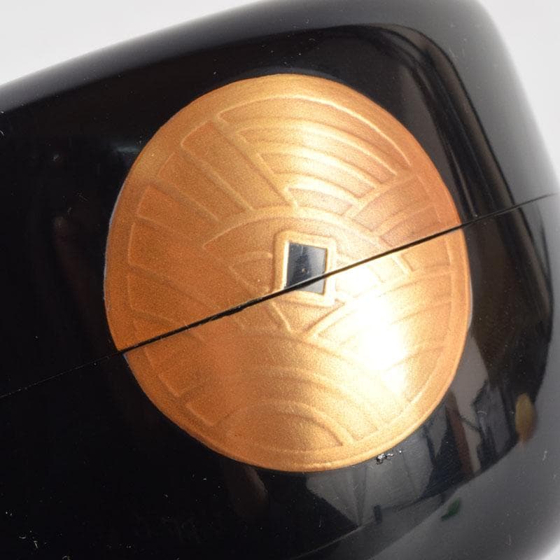 茶道具　蒔絵師　勝太郎造　古銭蒔絵　大平棗　共布共箱　V　8658