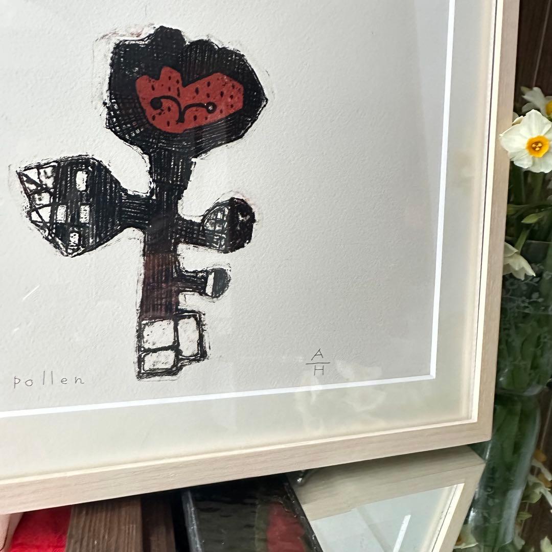 2120様感謝‼️花に蝶‼️アンドー・ヒロミ「POLLEN」限定銅版画署名