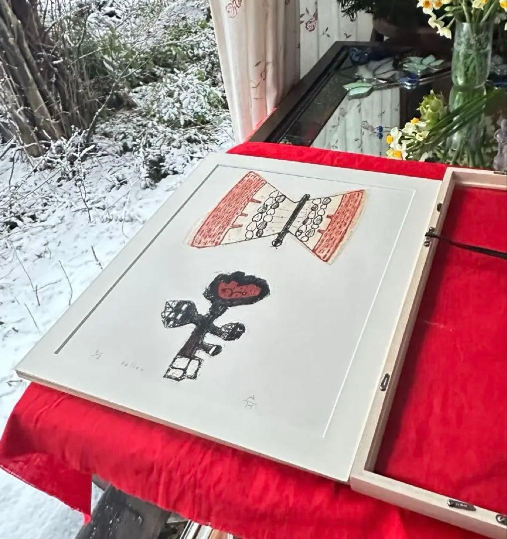 2120様感謝‼️花に蝶‼️アンドー・ヒロミ「POLLEN」限定銅版画署名