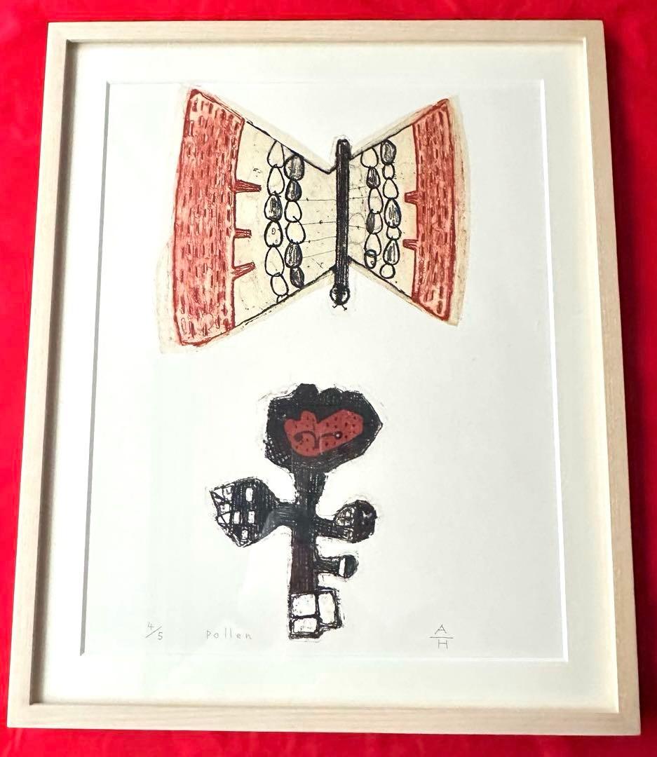 2120様感謝‼️花に蝶‼️アンドー・ヒロミ「POLLEN」限定銅版画署名