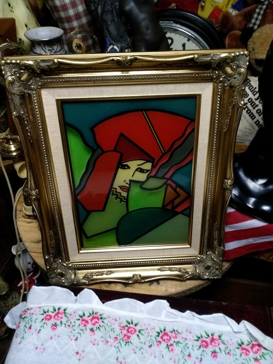 レトロモダンチックステンドグラス額縁飾り絵