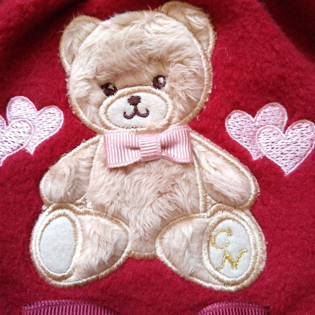 CanNanaクマ刺繍付き赤犬服