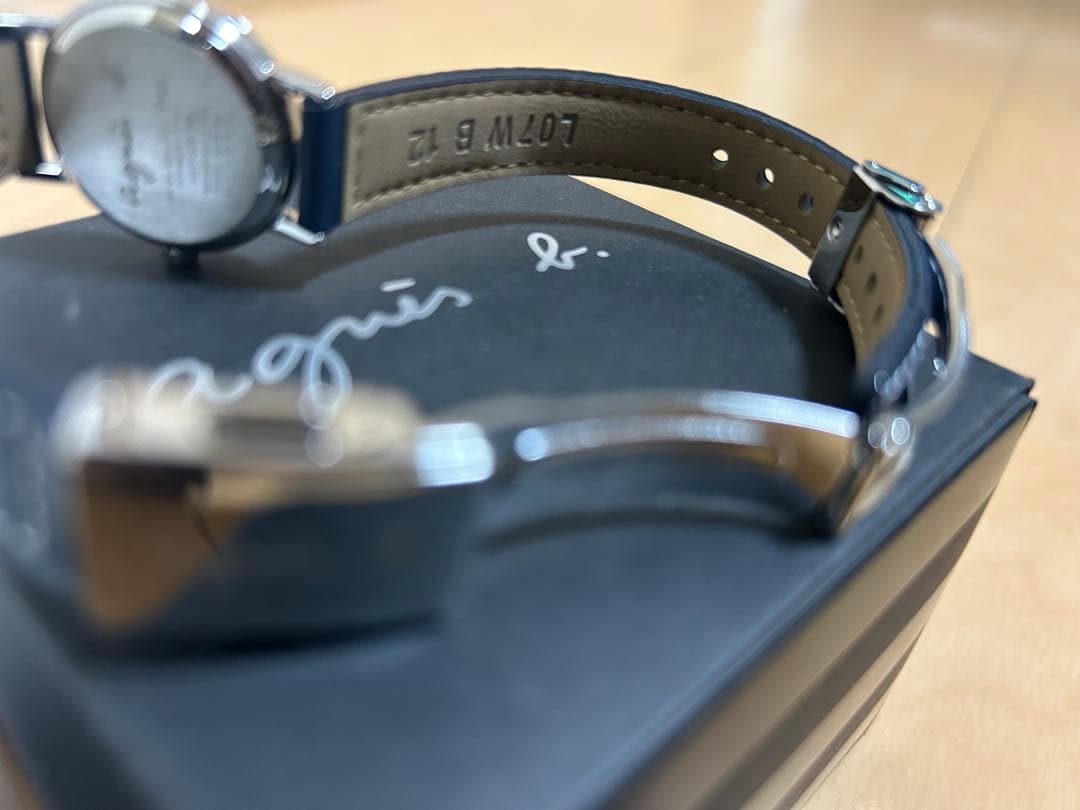 【新品】アニエスベー　ネイビー レザーベルト 時計