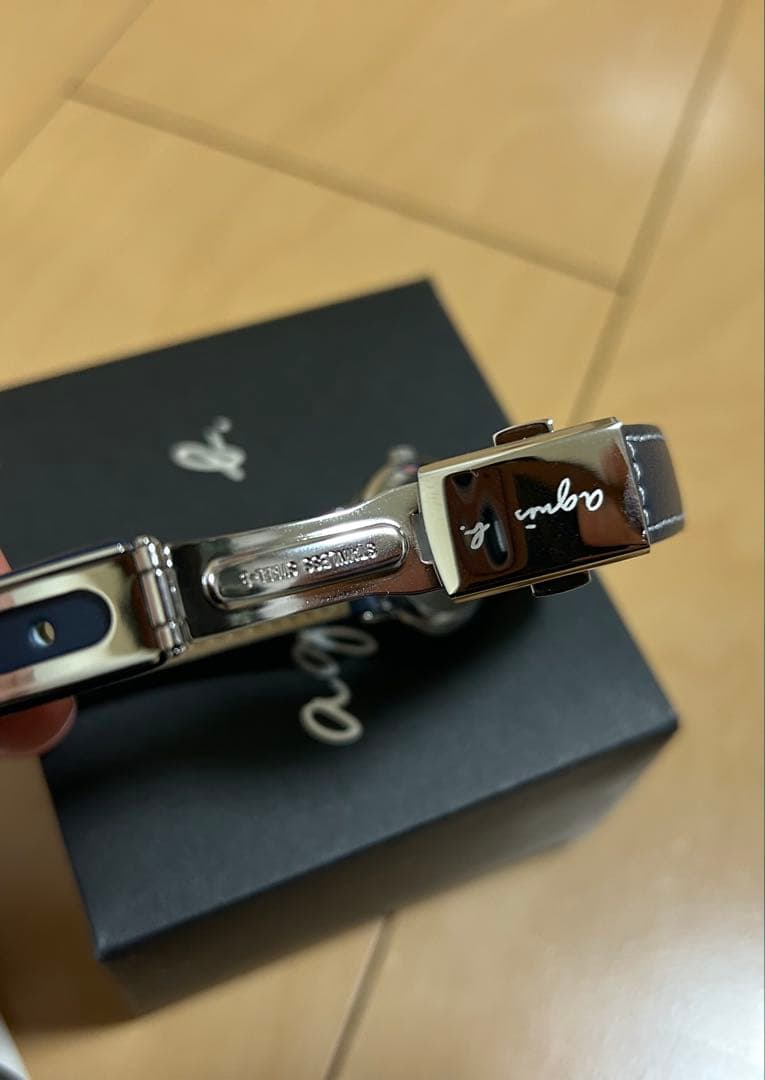 【新品】アニエスベー　ネイビー レザーベルト 時計
