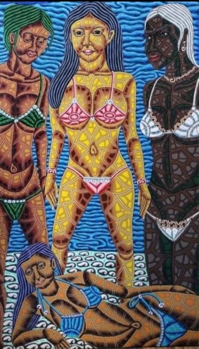 バリ絵画:beach girls