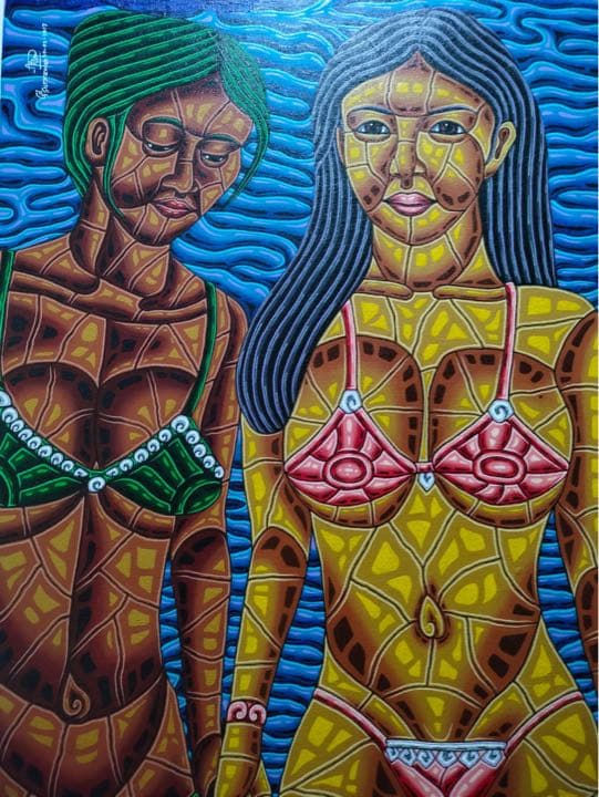 バリ絵画:beach girls