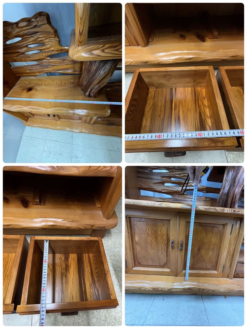 貴重　屋久杉 良質杢 飾り棚 茶棚 サイドボード リビングボード 茶箪笥