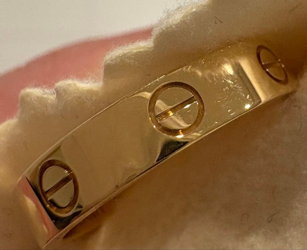 【美品・付属品あり】Cartier ラブリング K18YG ダイヤ1P 14号