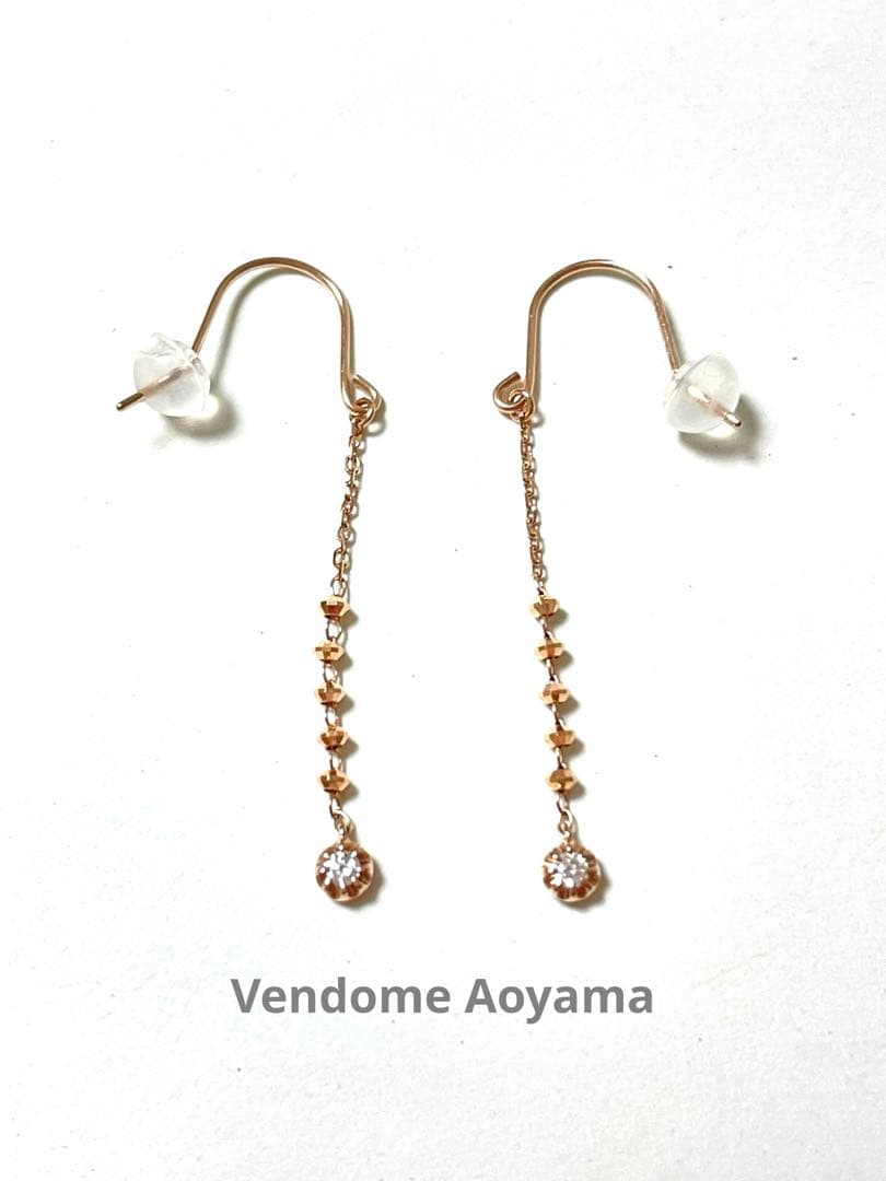 ヴァンドーム K18PG ダイヤモンド フック ピアス