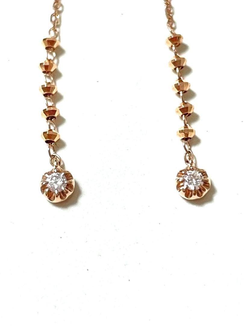 ヴァンドーム K18PG ダイヤモンド フック ピアス